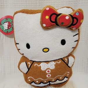 Hello Kitty Gingerbread Pillow Christmas White/tan